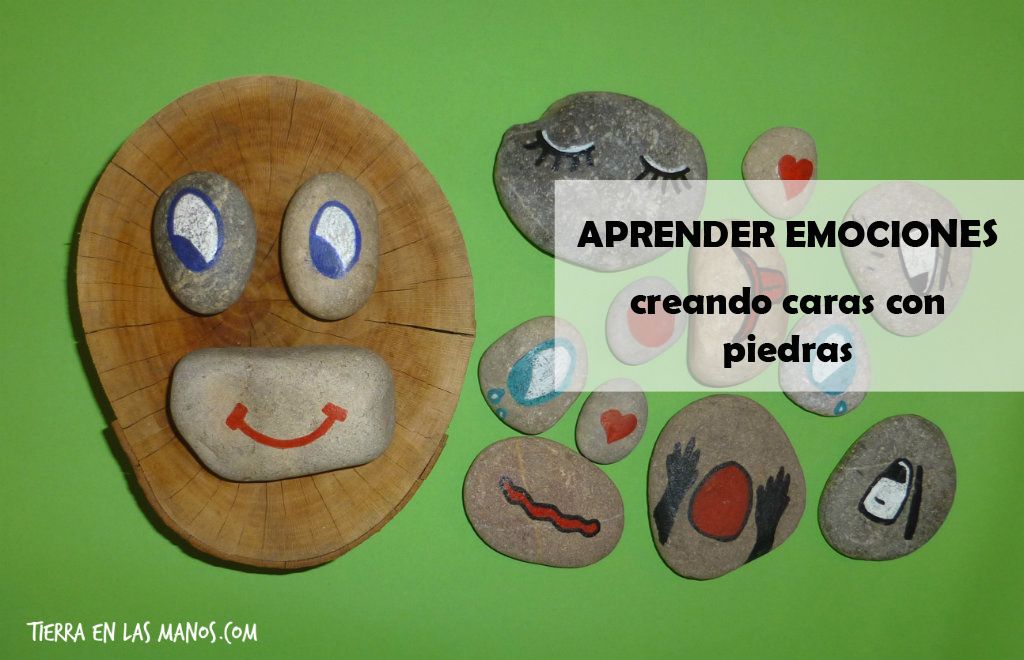 Aprender sobre emociones creando caras con piedras